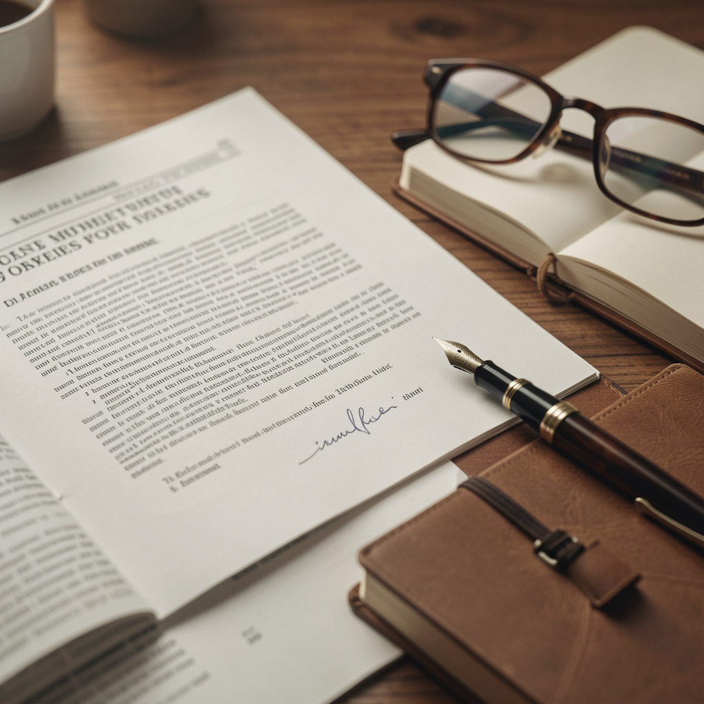 Freepik closeup of legal documents fountain pen notebook r 13931