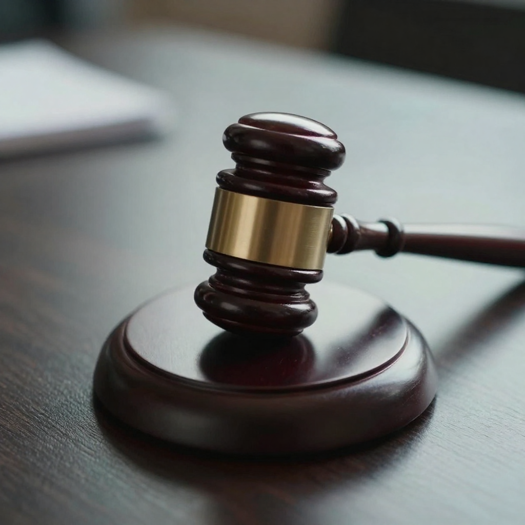 Freepik wooden judge gavel resting on a dark desk gentle t 13932